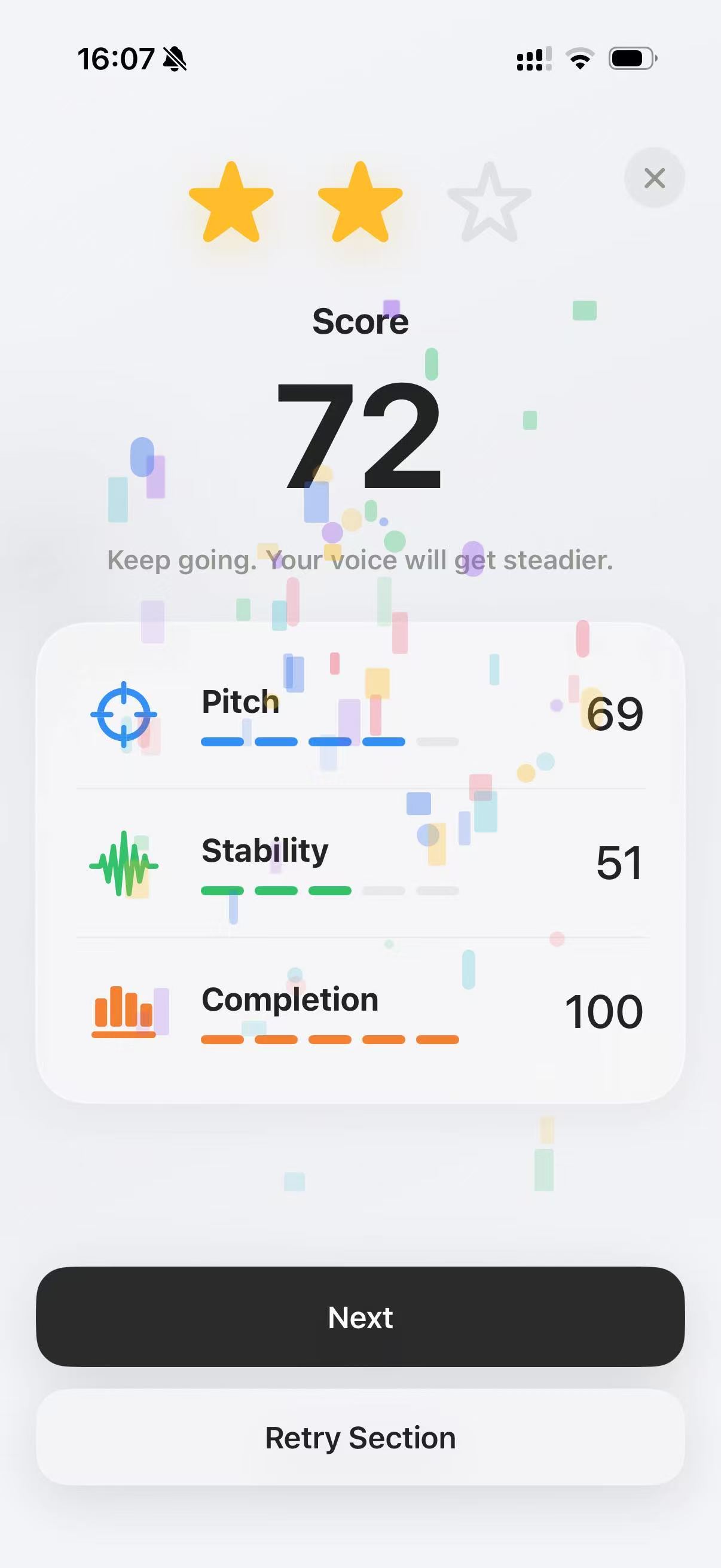 DoLaMi practice score